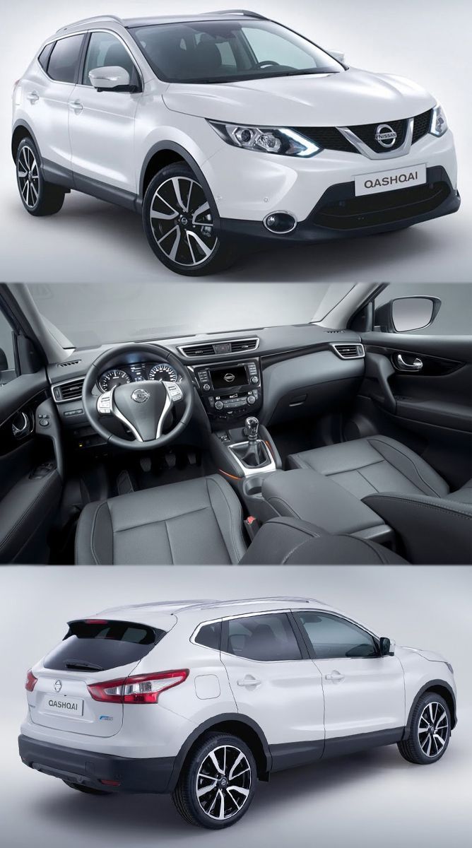 White Nissan Qashqai, exterior and interior
