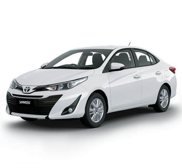 White Toyota Yaris sedan