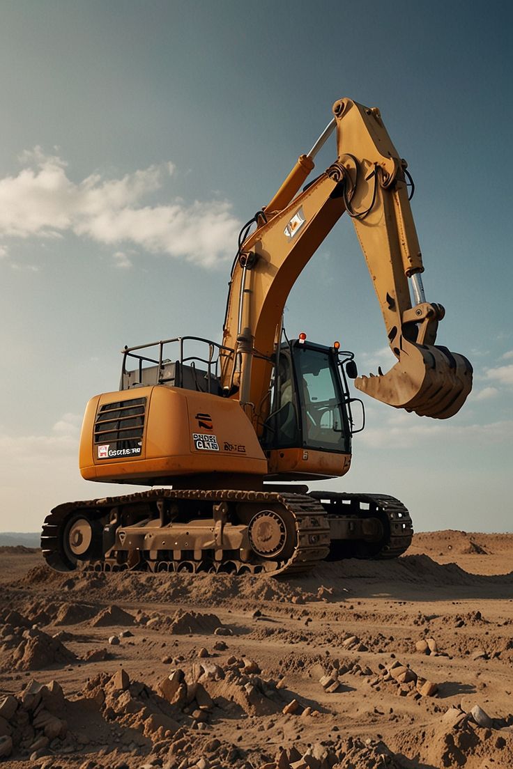 Excavator on a dirt worksite